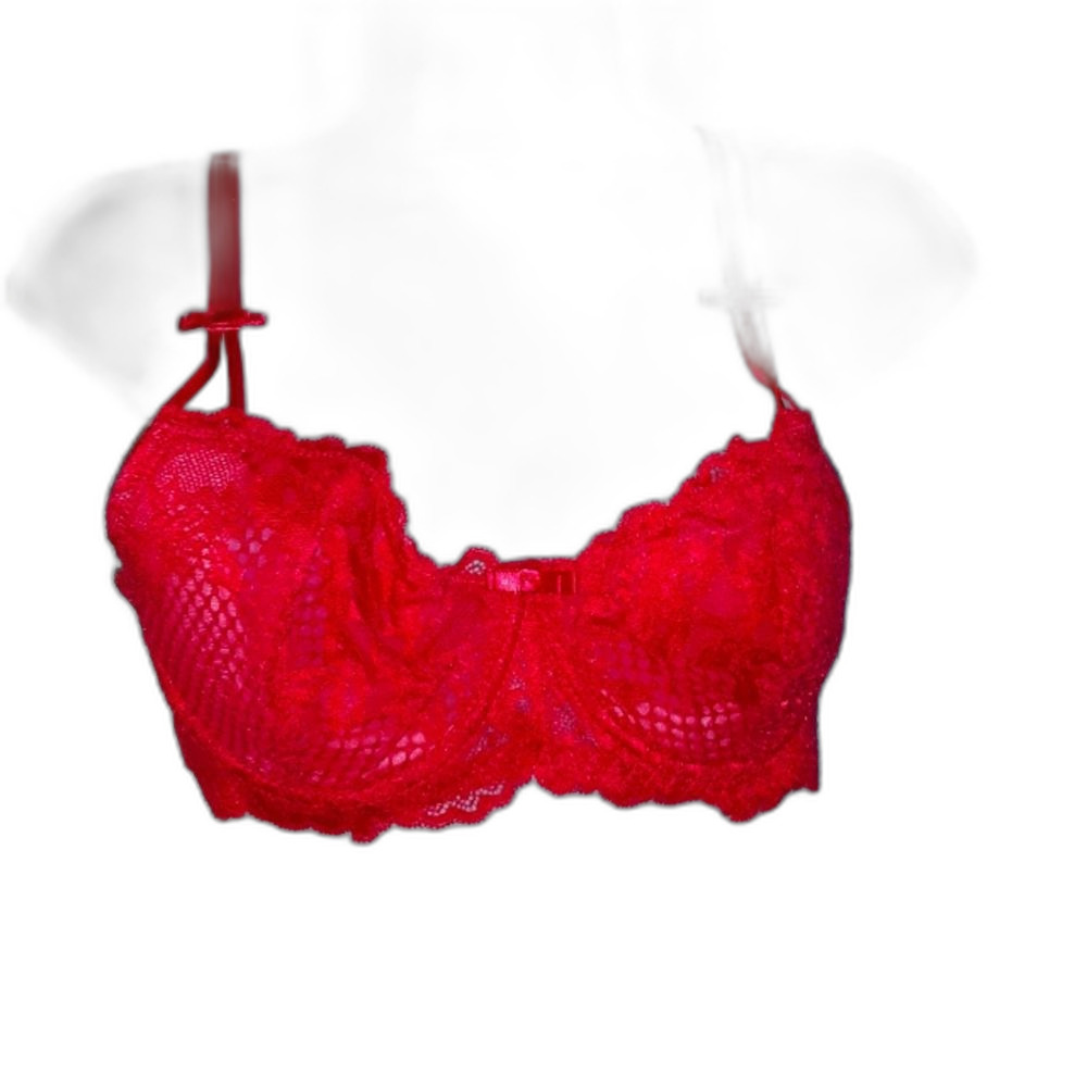 Youmita 34B Persian Red Unpadded Soft Lace Bra NWT